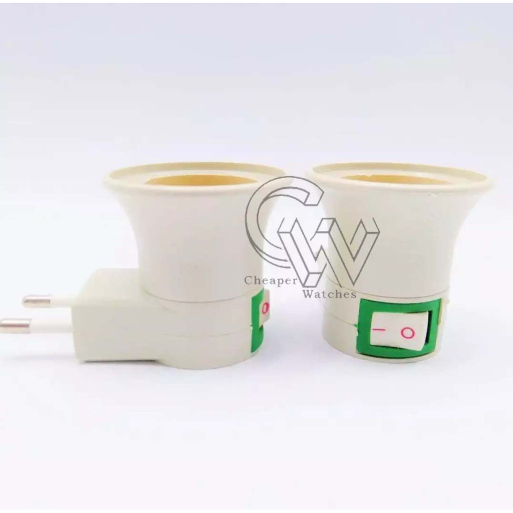Cheaper-10pcs-Fitting Colok Lampu Fitting Lampu Tidur Fitting E27 Saklar Switch On Off Termurah