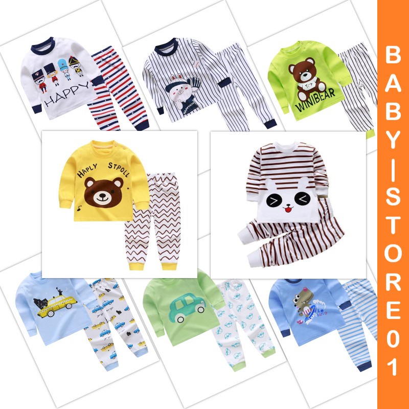 BABY STORE01 - BJB1 SETELAN ANAK 0-4 TAHUN PIJAMA ANAK BAJU ANAK BAJU PANJANG DAN CELANA PANJANG