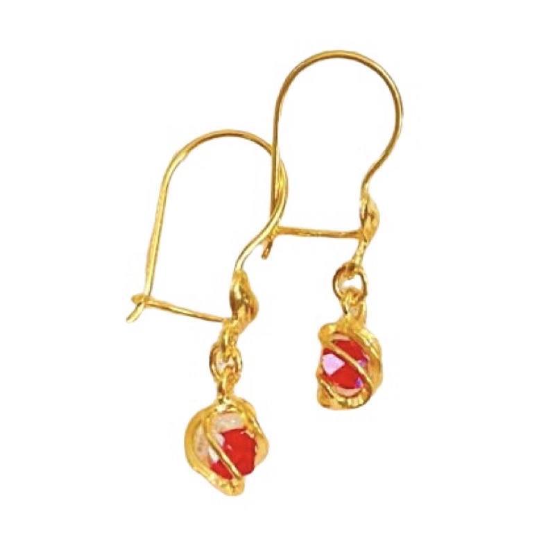 Anting Emas Muda Mutiara Merah 1/2 Gram