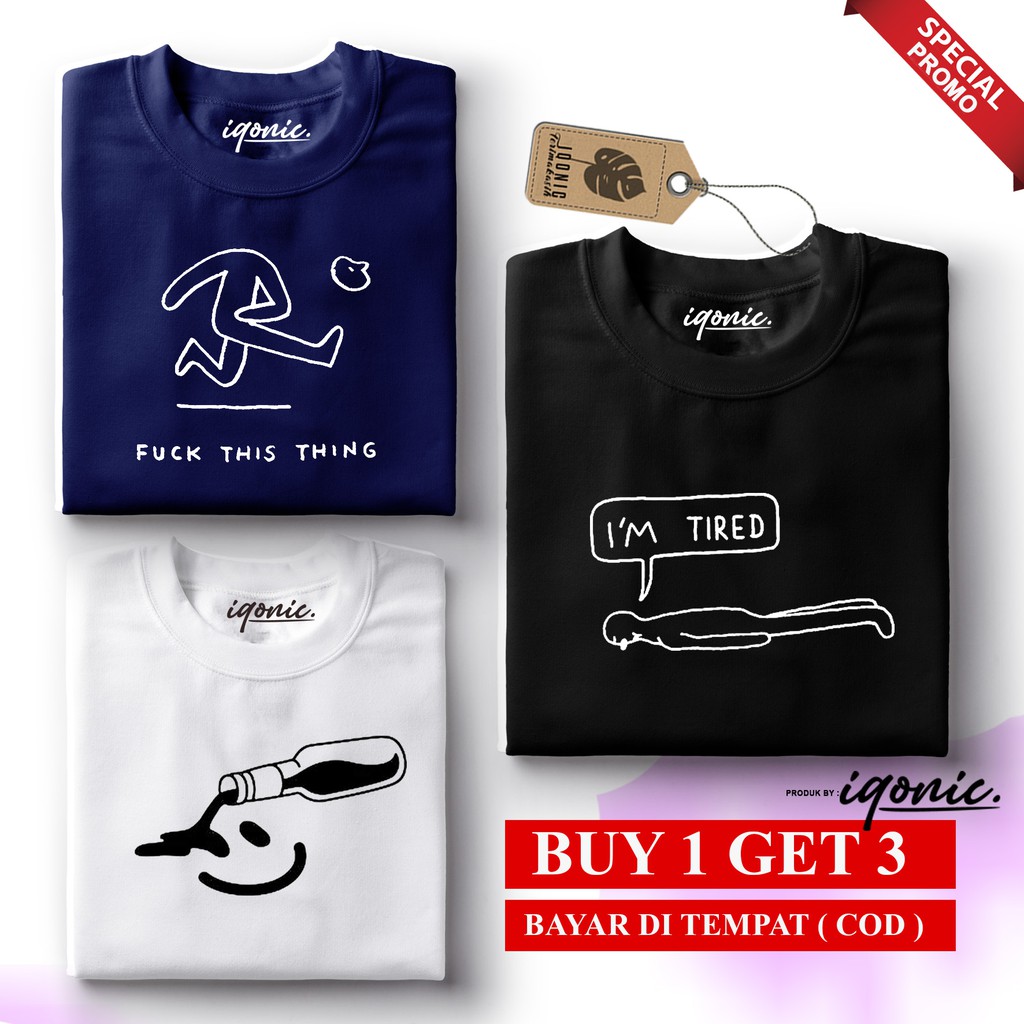 BELI 1 OR 3 PCS Kaos Distro Pria - Kaos Wanita - UNISEX - KatunTebal PREMIUM - TTT2