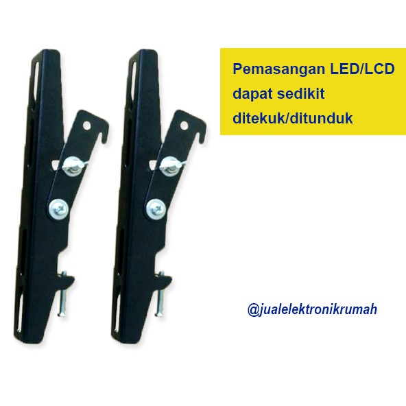 Maxx Braket TV LED 32 Inch Besi Tebal Coating Hitam Fleksibel 15 - 32 Inch