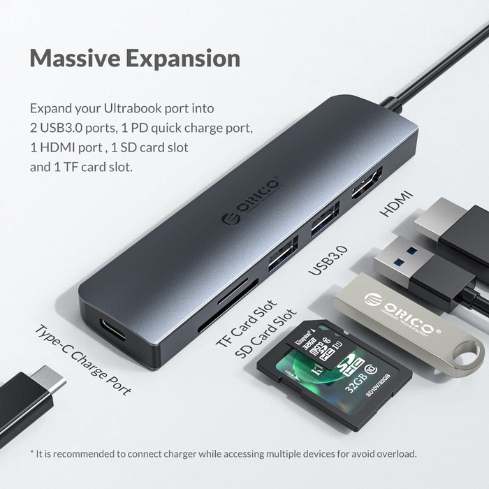 Orico MC-U601P Type C To Multi-Function HUB