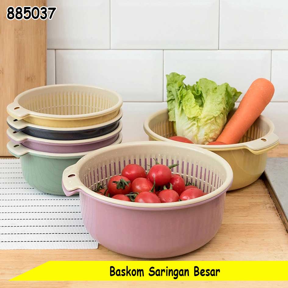 Baskom Saringan Plastik Besar Cuci Buah Sayur Wadah Cuci Sayur Buah