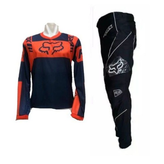 Baju Trail Set Motorcross adventure Hitam orange