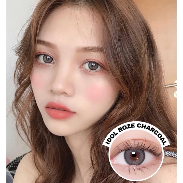 Softlens Princess Idol Roze Charcoal / Gray / Abu Normal Minus Beda Minus