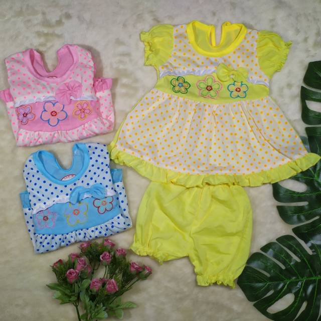 [Grosir] 3pcs Baju Setelan Anak Perempuan 0-12bulan / Pakaian Bayi / Dress Bayi / Baju Bayi Lucu