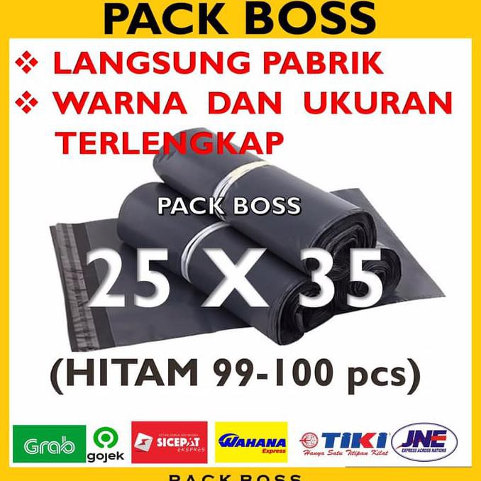 

POLYMAILER Hitam 25x35 isi 99-100 LANGSUNG PABRIK PLASTIK JNE ADA LEM NEW