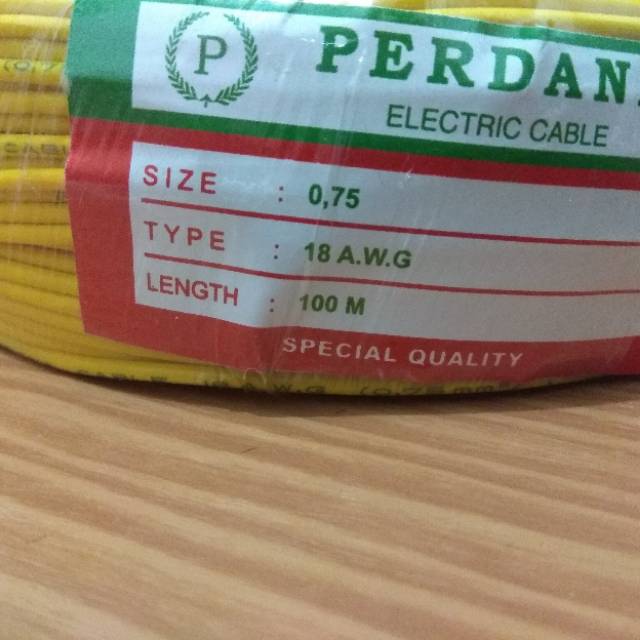 Kabel Listrik NYAK Perdana 1 meter 18awg serabut