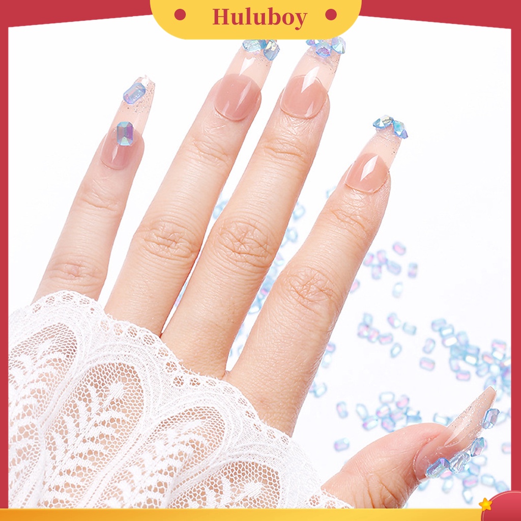 Huluboy Huluboy♡ 100 Pcs Berlian Imitasi Bentuk Persegi 3D Untuk Dekorasi Nail Art