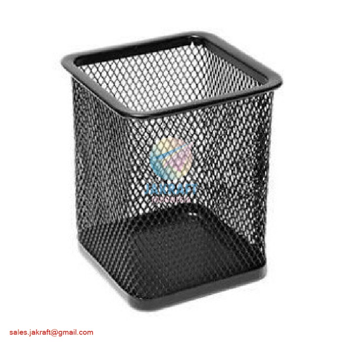 

Tempat Kotak Pensil Bolpen Pulpen Pen Ball Point Bulat Kotak Jaring - Hitam