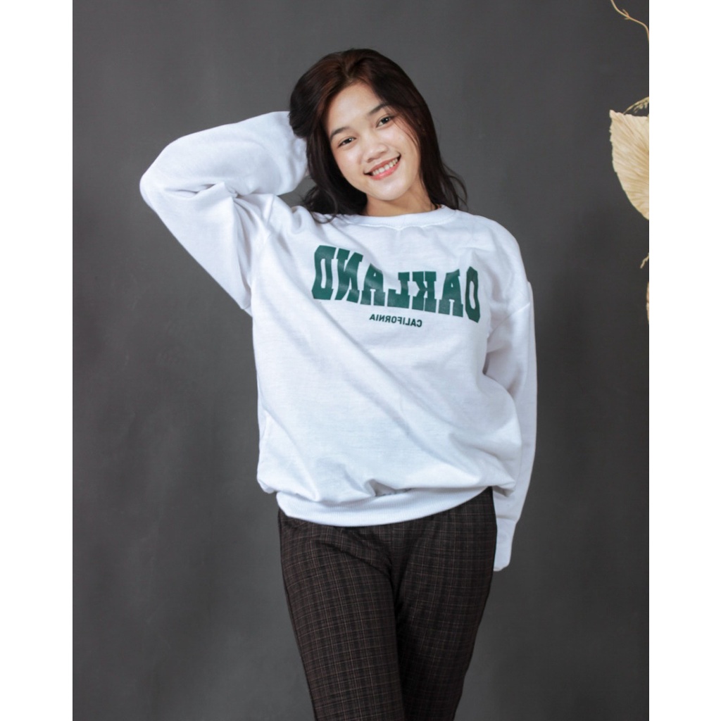 TokoMilkan - Sweater Crewneck Wanita &amp; pria OAKLAND | Sweater CN Sweatshirt Fleece