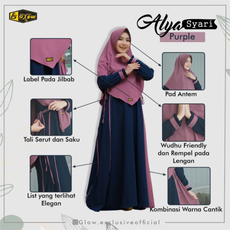 Ready Gamis Set Exclusive Alya Syari Glow Exclusive