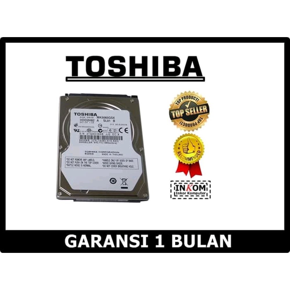 Toshiba 500Gb Slim HDD Laptop - GARANSI 1 BULAN Termurah
