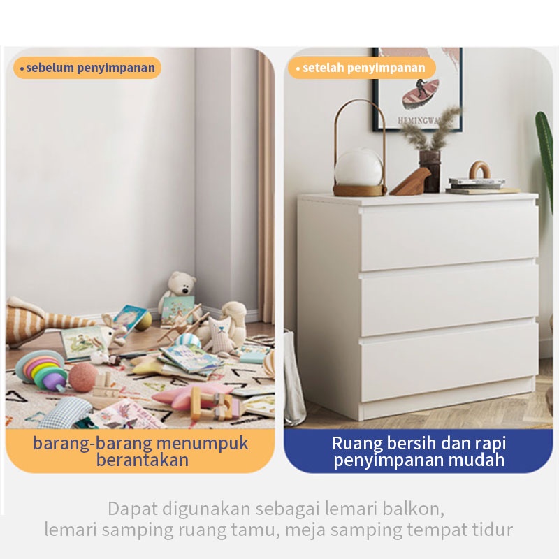 Weyon Sakura Laci Lemari/Rak Bertingkat/Lemari Pakaian/Serbaguna Drawer/Drawer Pakaian/Nakas Minimalis/Warna Putih 4 Laci(F15A)