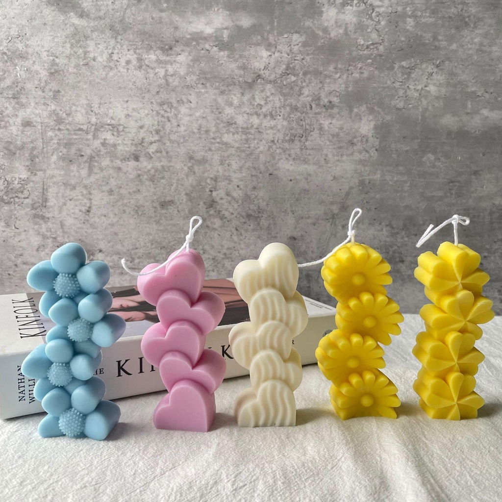Solighter Cetakan Lilin Pesta Kue Coklat Pernikahan Candle Making Bentuk Hati Scented Candles Soap Mold