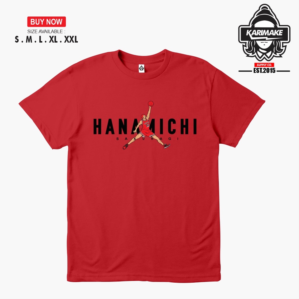 Kaos Baju Anime SLAM DUNK HANAMICHI SAKURAGI AIR JORDAN Kaos Anime -
