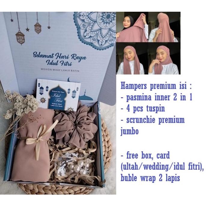 

Hampers Lebaran Ramadhan Pasmina inner 2 in 1 premium - parcel lebaran