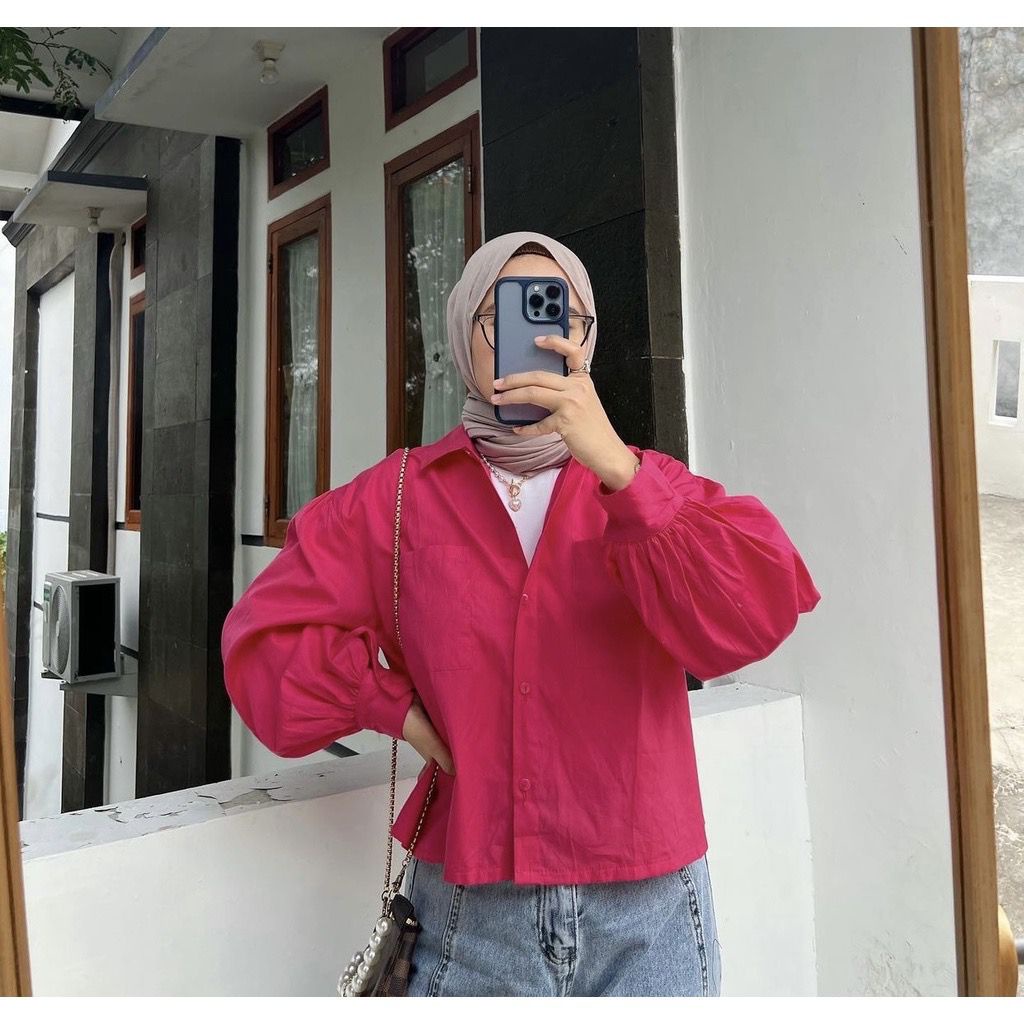 1KG MUAT 5PCS | OLLA BALONA BLOUSE ATASAN CROP COTTON HITS OOTD SELEBGRAM FASHION GROSIR WANITA