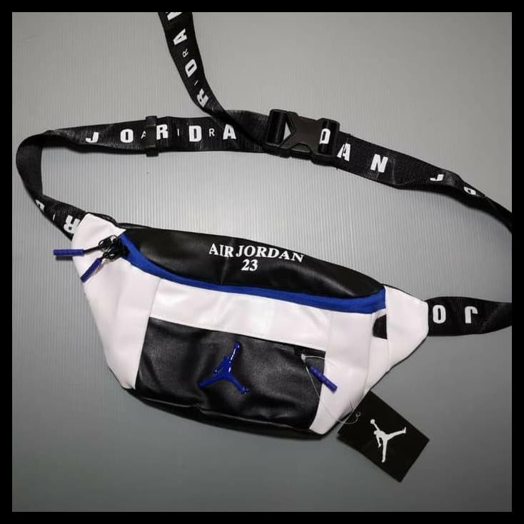 Air Jordan Waist Bag Leather White Blue 