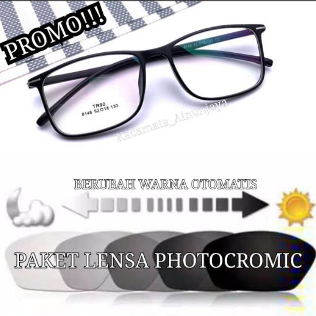 Paket Frame + Lensa photocromic | kacamata minus / radiasi ( Unisex ) Termurah