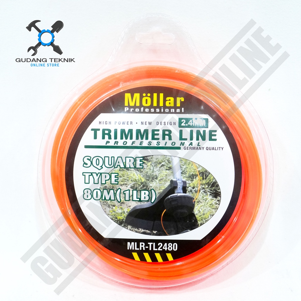 Tali Senar Potong Rumput 80M MOLLAR TL2480 / Nylon Nilon Trimmer Line 80 Meter MOLLAR