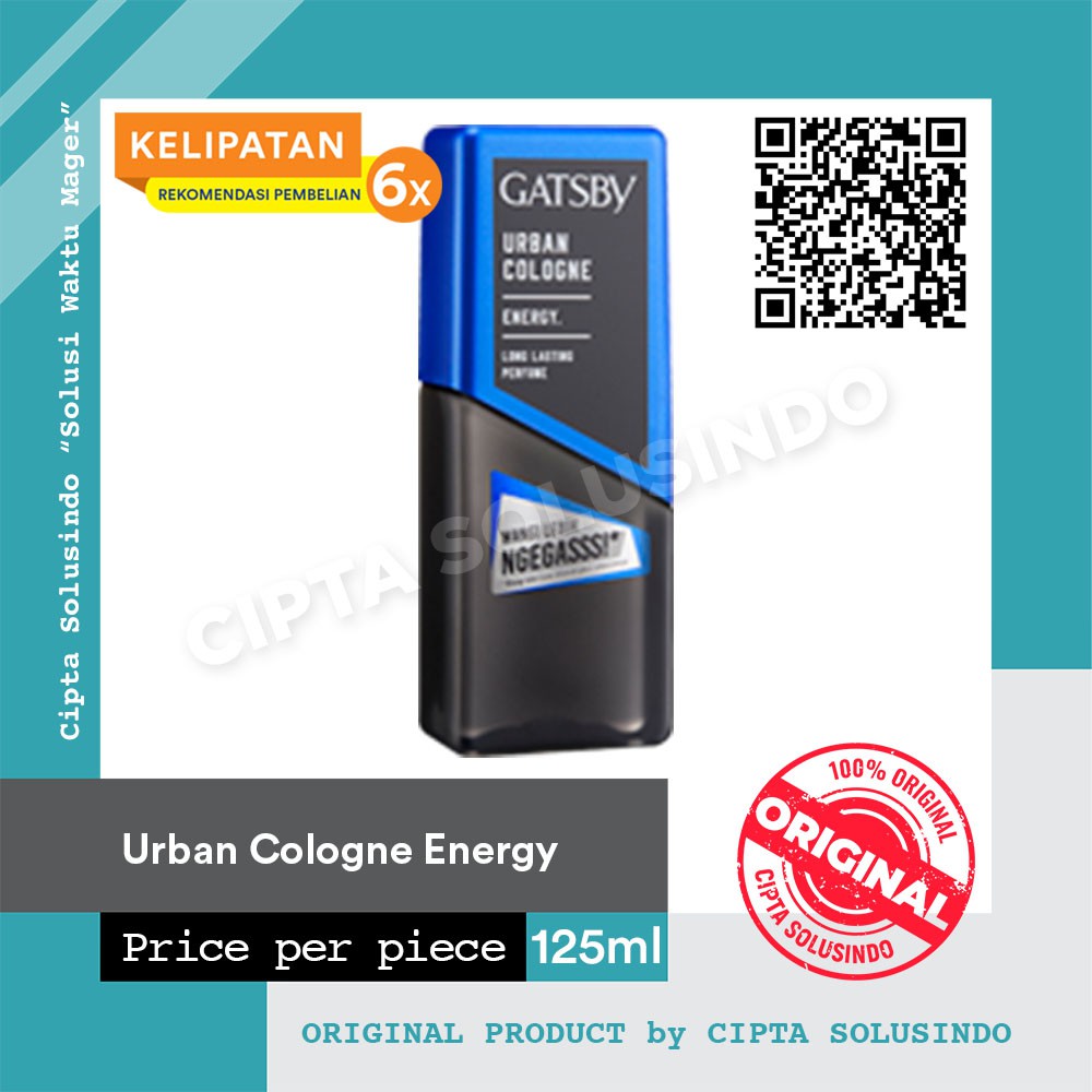 Parfum Minyak Wangi Gatsby Urban Cologne Energy 125ml