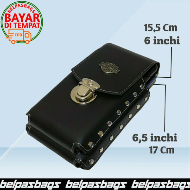 DOMPET SARUNG HP PINGGANG KULIT SINTETIS PRIA 2 SLOT 0003