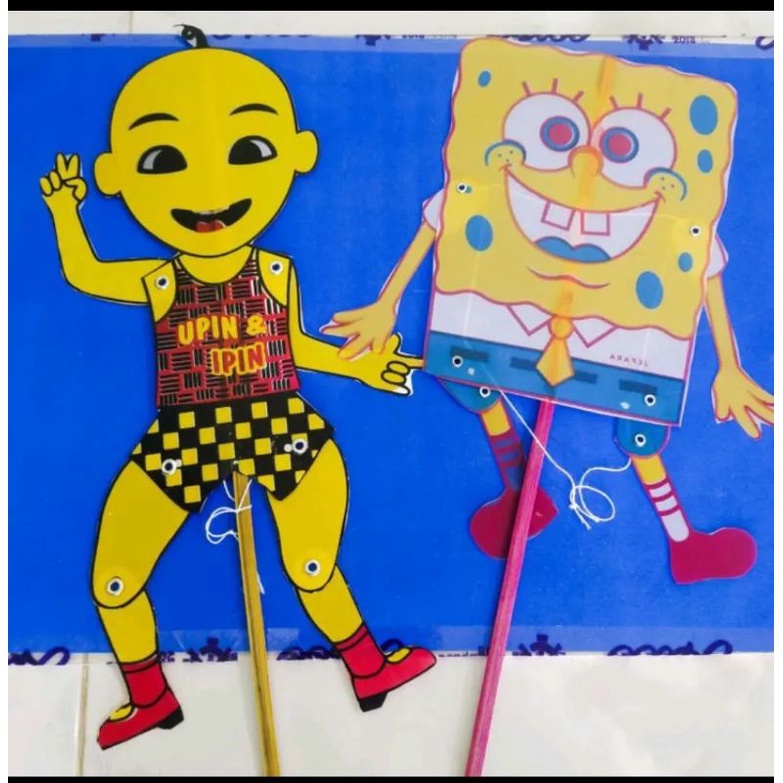 MAINAN WAYANG UPIN IPIN DAN SPONGEBOP TERMURAH/MAINAN WAYANG UPIN TRADISIONAL TERLARIS,