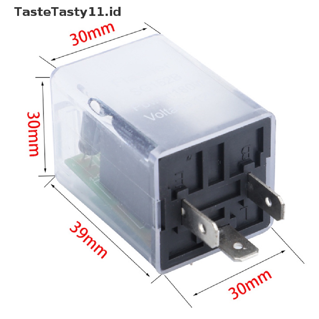 【TasteTasty】 12VDC 180W Auto Flasher Relay with Buzzer 3 Pin Motorcycle LED Turn Signal .