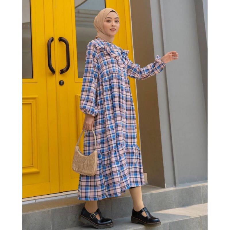 Hayya Plaid Blue Pink Haideeorlin