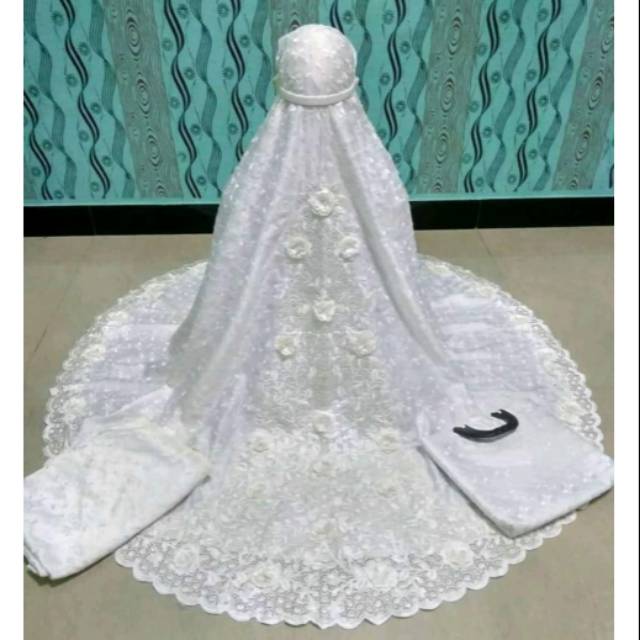 Mukena prada rosemarry putih