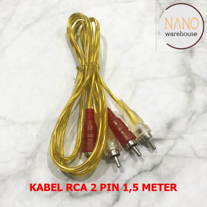 Kabel AV RCA Audio Video 2-2 Pin 1,5 Meter Transparan