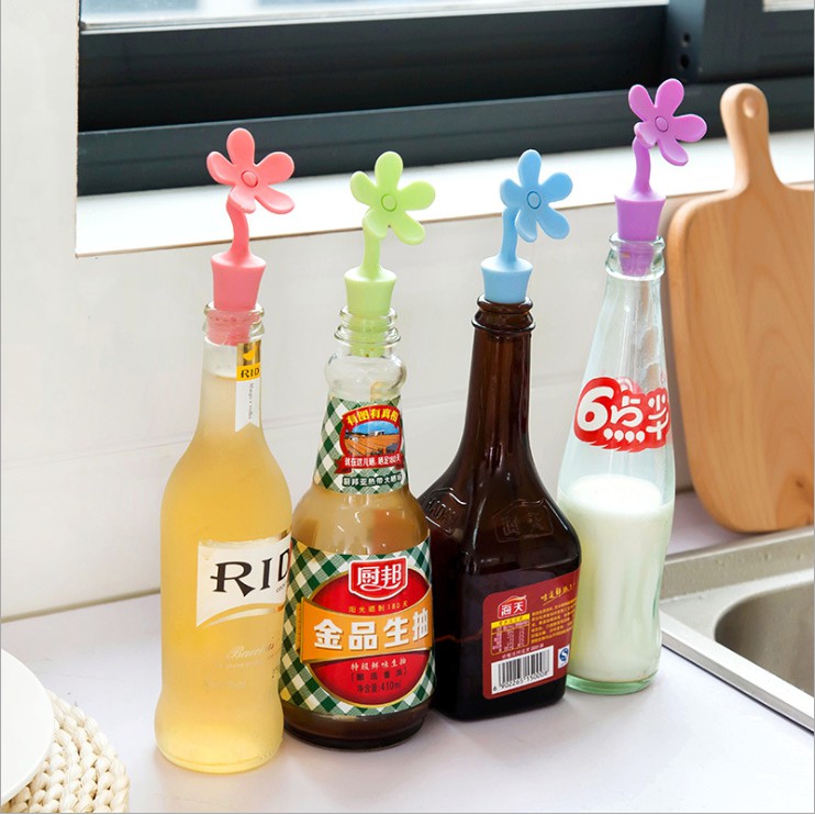 Flower Bottle Cap Cover / Penutup Tutupan Botol Silikon Model Bunga