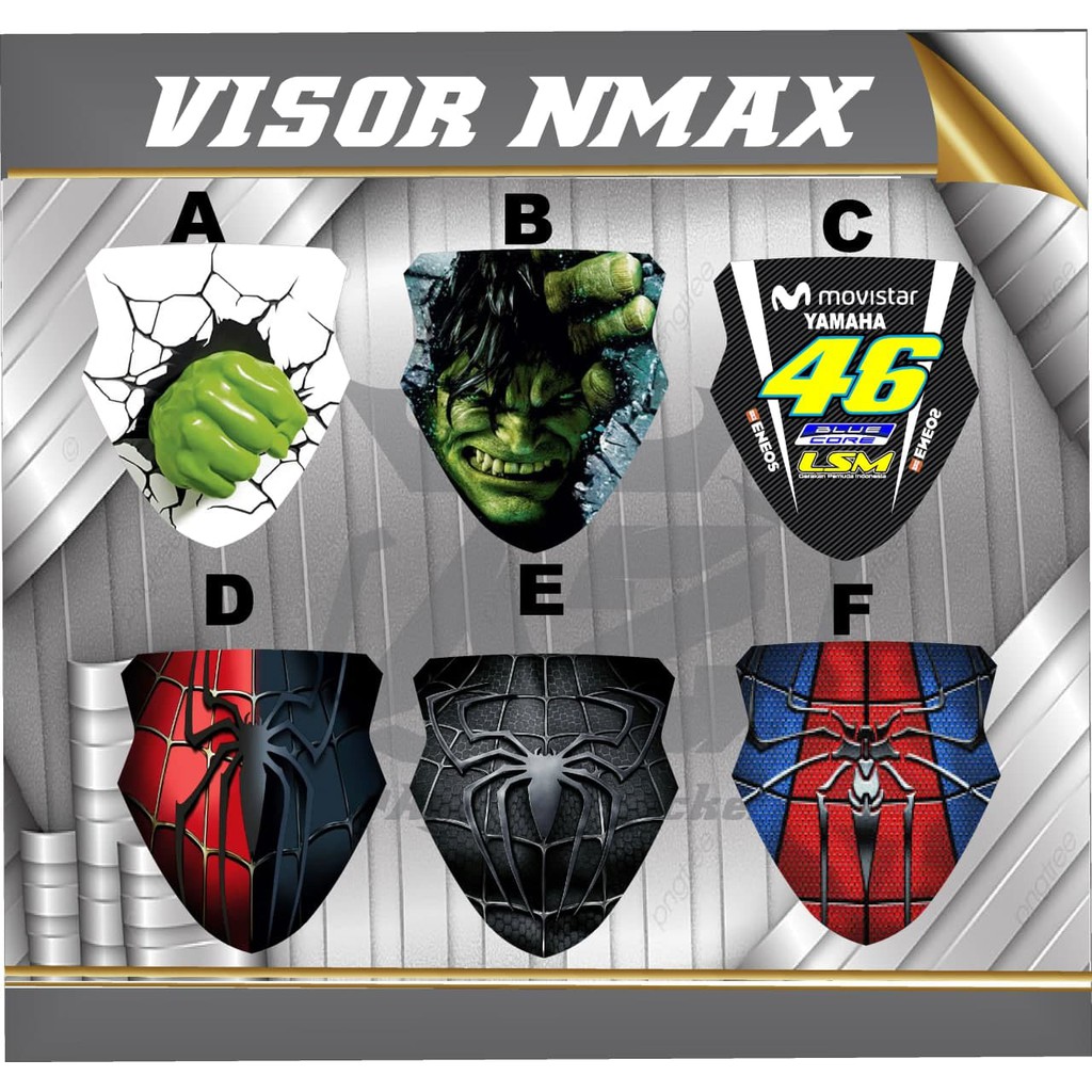 STIKER VARIASI VISOR NMAX Sticker winshield -VISOR YAMAHA NMAX VARIASI STNDART HULK