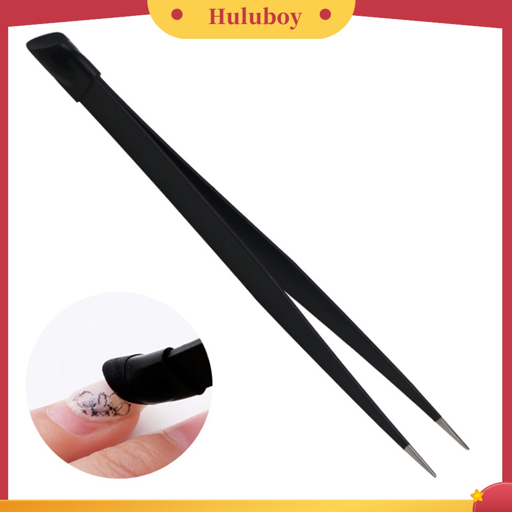 Huluboy Huluboy♡ Pinset Stainless Steel Kepala Ganda Untuk Mengambil Berlian Imitasi Nail Art