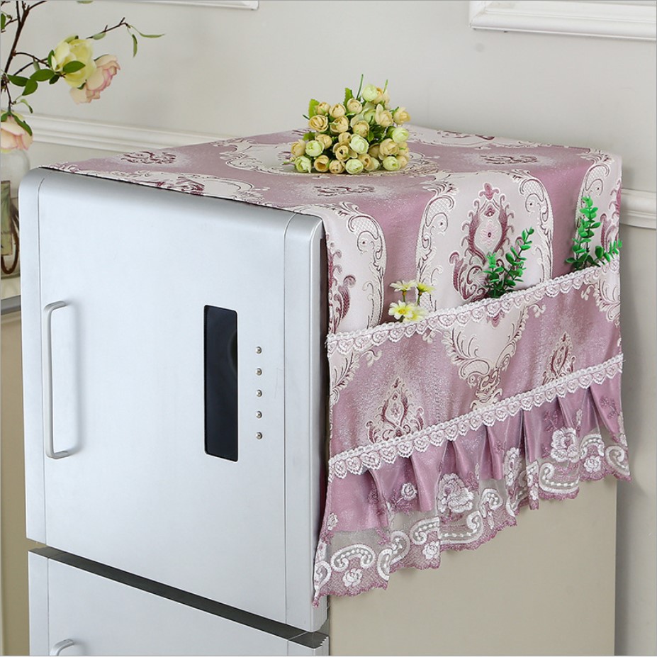 Shabby Lace Refrigerator Cover / Penutup Sarung Kulkas Elegant Vintage Tebal