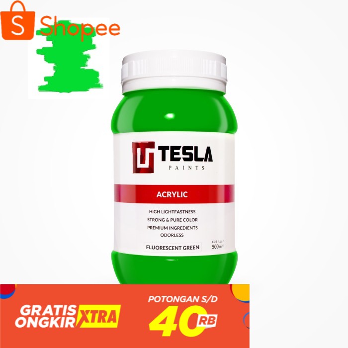 

Tesla Acrylic 500 ml Fluorescent Green