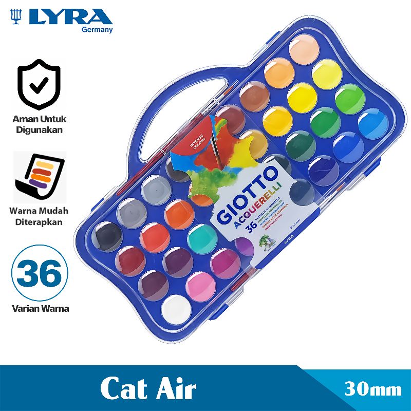 

GIOTTO Cat Air 36 Warna Diameter 30mm Acquerelli Watercolor Alat Mewarnai LYR-353600