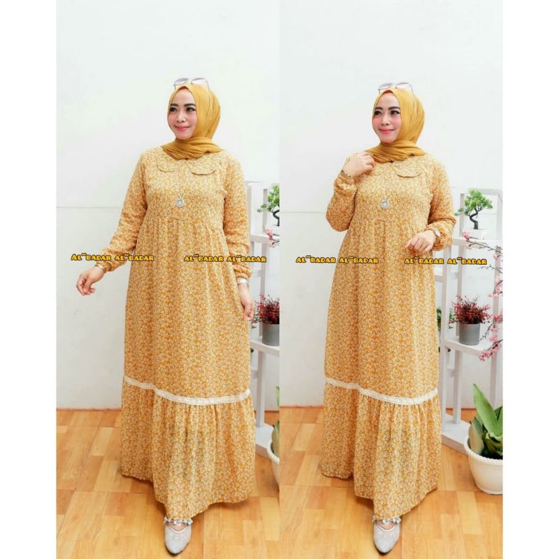 GAMIS CERUTY BABY DOLL MOTIF BUNGA DAN RENDA