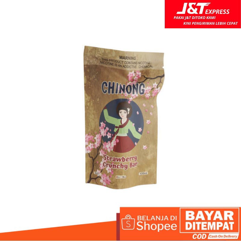 BOTOL KEMASAN 100ML - BERISI CHINONG STRAWBERRY CRHUNCHY