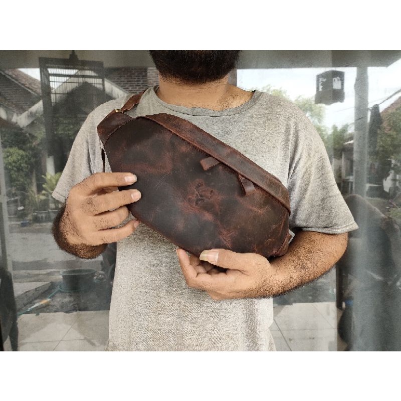 Waistbag New WR.LEATHER Full Kulit Sapi Asli Crazy Horse