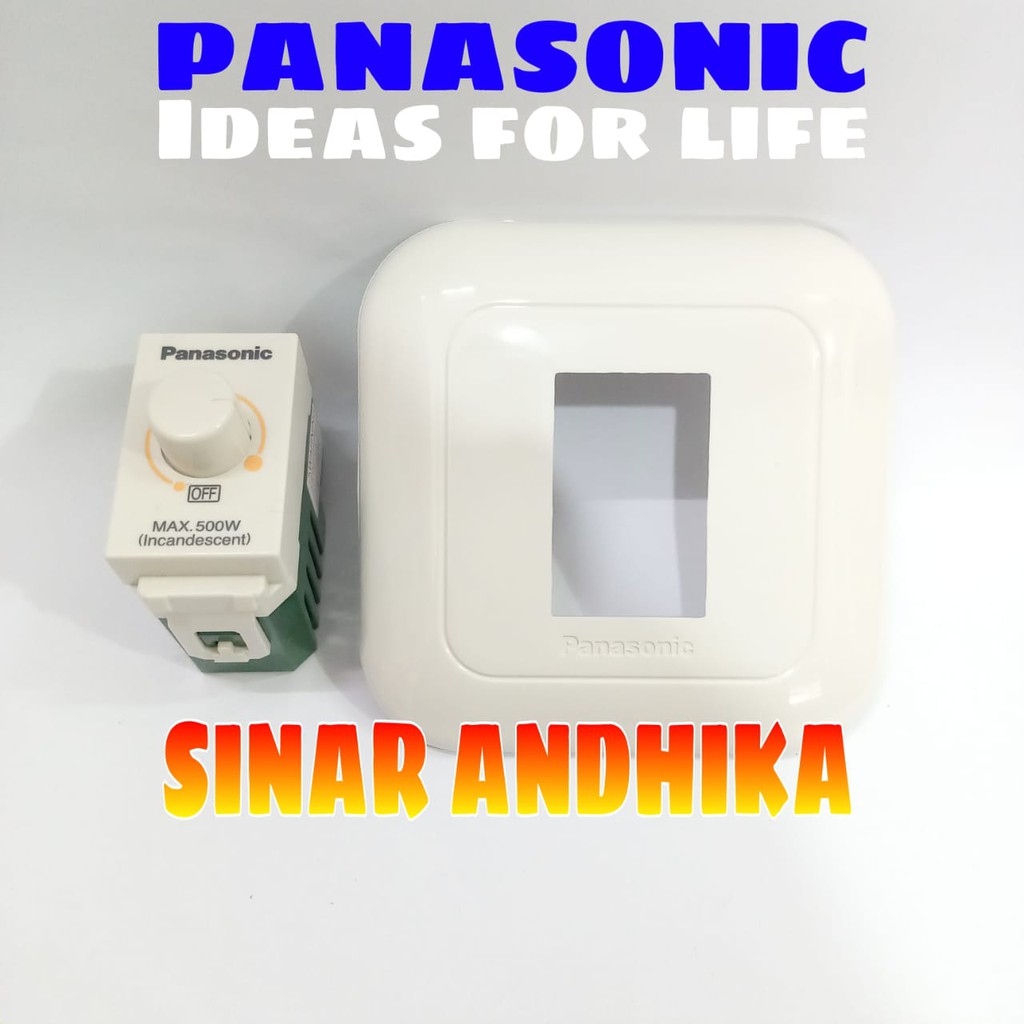 SAKLAR DIMMER + FRAME PUTIH PANASONIC 500 WATT WEJ 78019+WEJ 57515