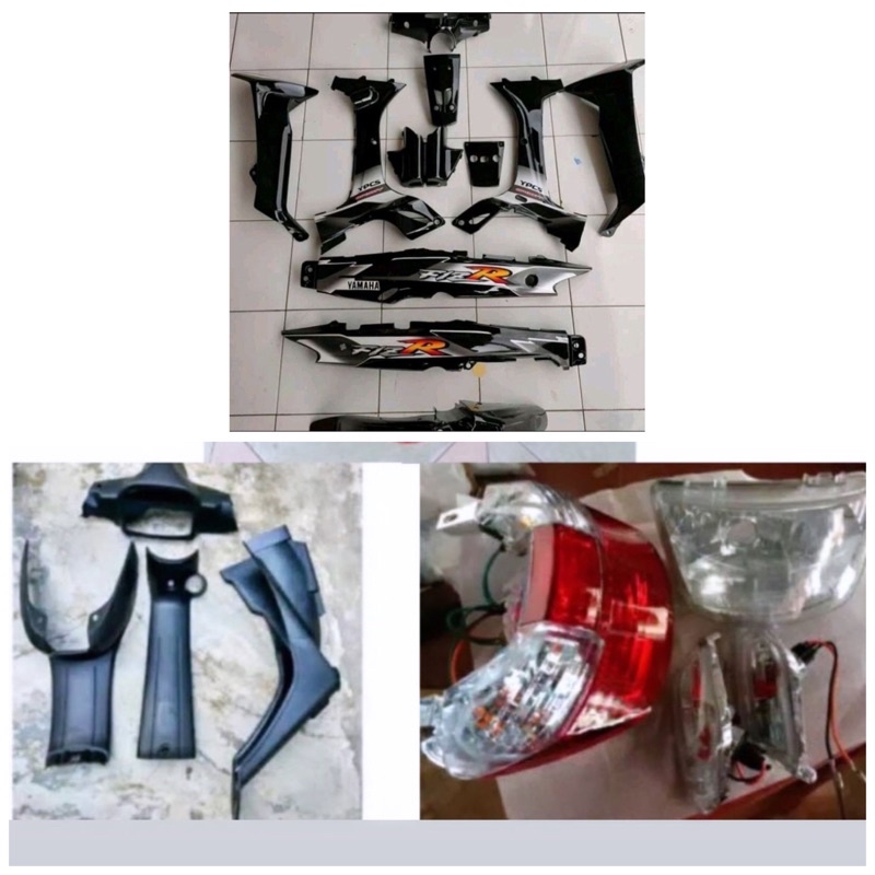 Cover bodi body full set FIZ R warna hitam komplit satu motor sesuai gambar