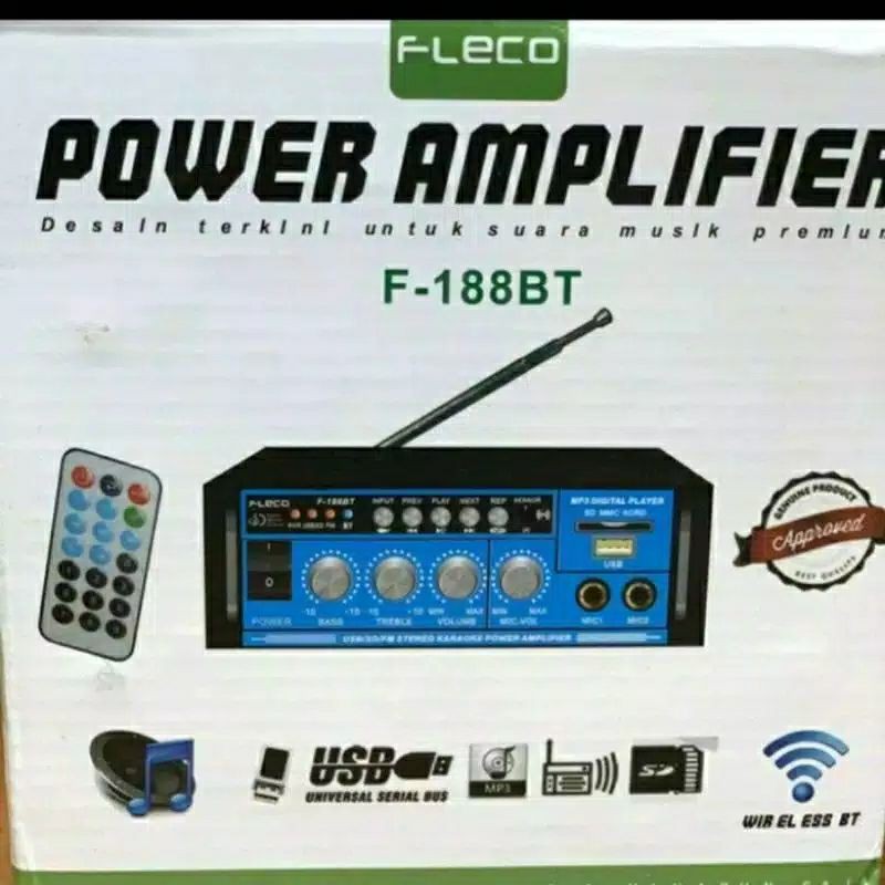 Power Amplifier Bluetooth Fleco F-188BT/Amplifier Bluetooth/Amplifier