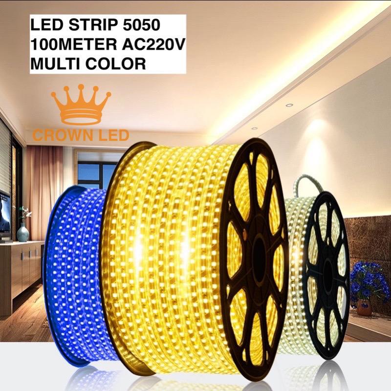 Lampu LED STRIP SELANG SMD 5050 100M 220v 100M  OUTDOOR INDOOR DEKORASI