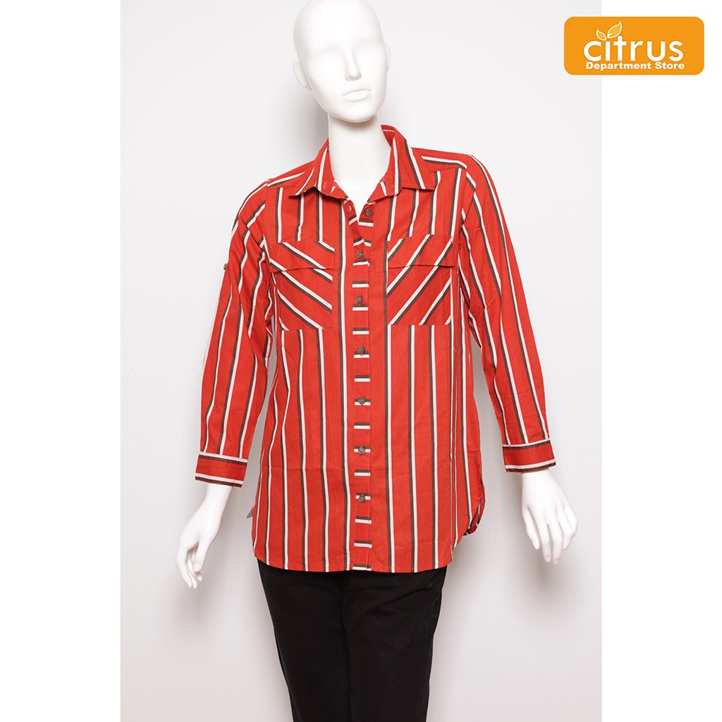 Le'Rosetz 9220596 Blouse Motif Salur Warna Merah