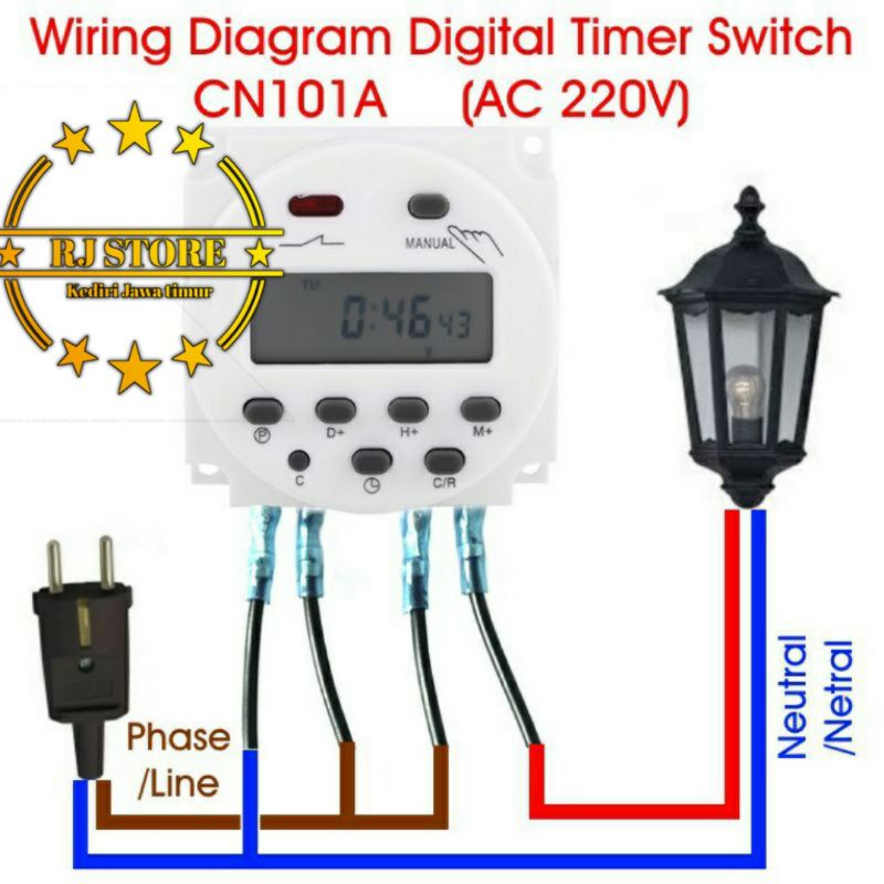 TIMER DIGITAL CN101 A AC 220V 16A Timer Digital Elektronik QZCB