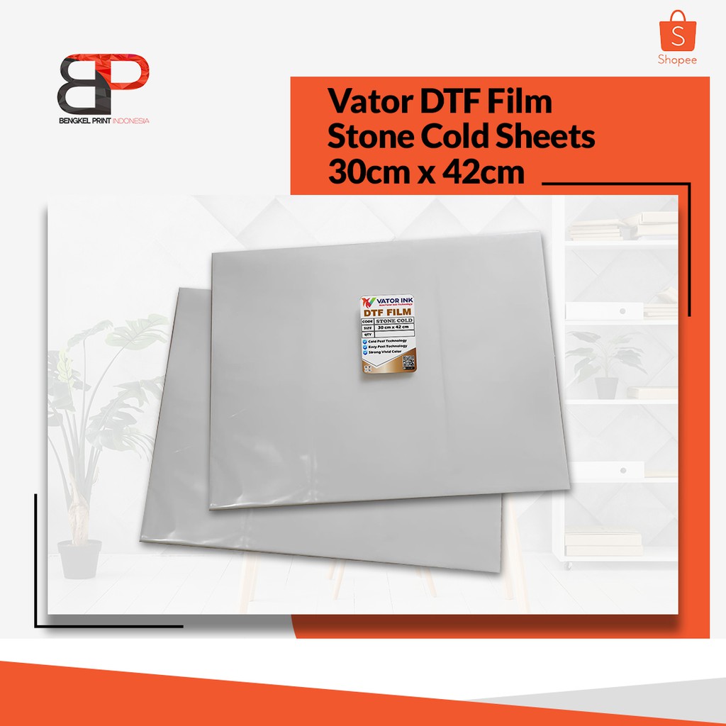 PET FILM DTF VATOR STONE COLD 30CM x 42CM | 1 LEMBAR | EASY PEEL | PET FILM DTF VATOR