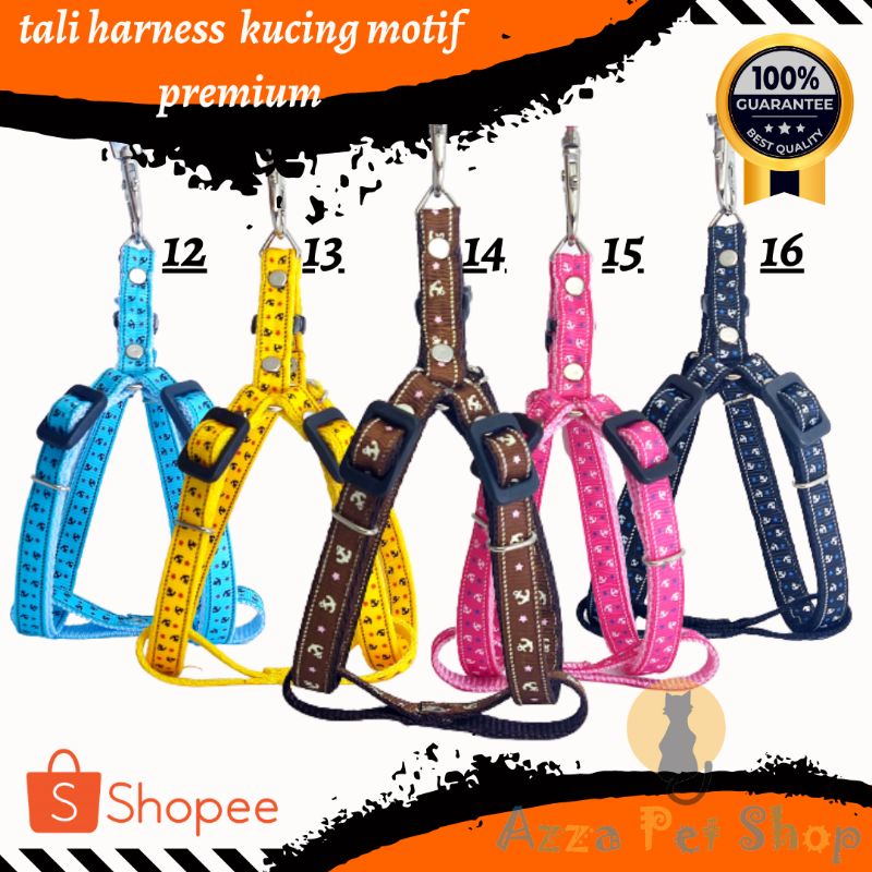 tali harness kucing model Y motif premium / tali body harness kucing / harnes kucing / harnes anjing