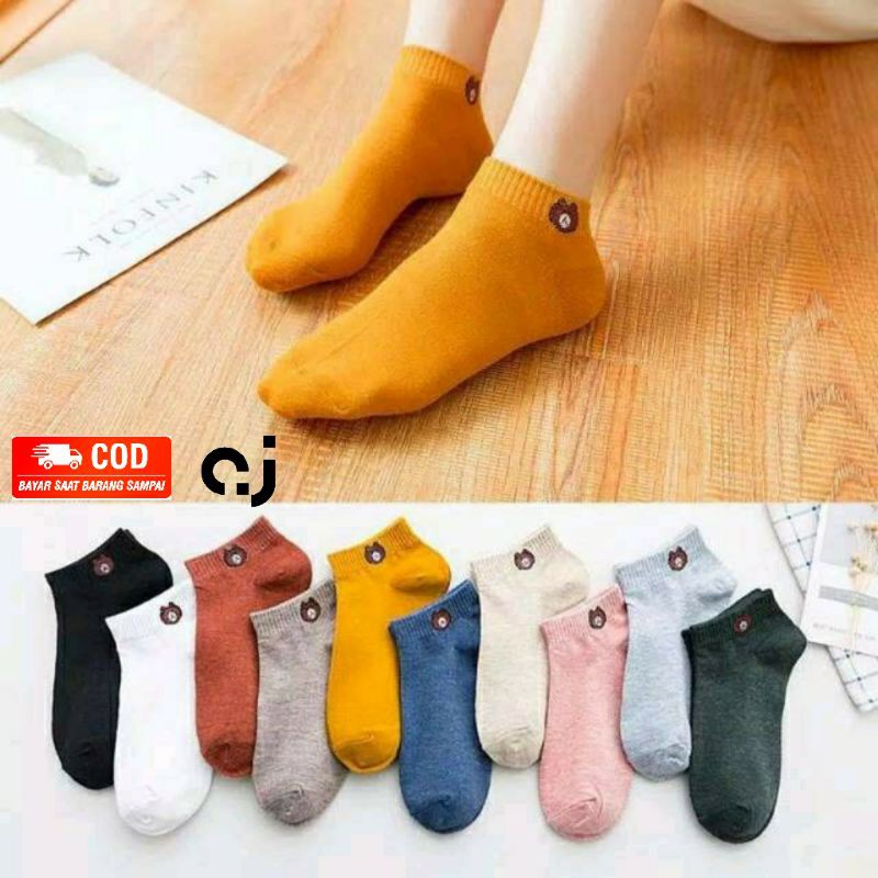 SINAR SEMARANG SAKTI | kaos kaki motif beruang pendek mata kaki wanita dewasa / kaos kaki angkle mot